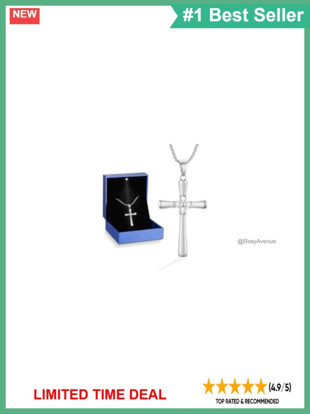 S925 Sterling Silver Cross Necklace Certified Moissanite 1CT Wheat Chain Gift